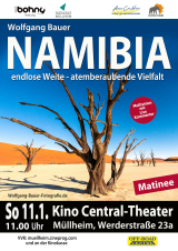 Filmplakat Namibia- Endlose Weite - atemberaubende Vielfalt Live-Reportage von Wolfgang Bauer